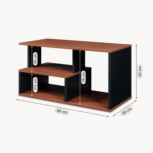 Salontafel Trond 80x40x42 cm Zwart/Walnoot [en.casa]