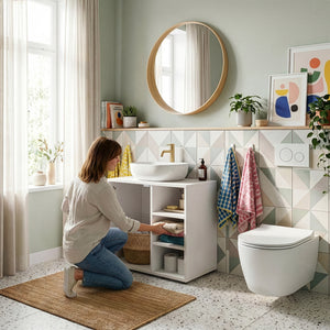 Waskomonderkast Kulaik 51x60x32 cm Wit [en.casa]