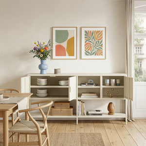 Dressoir Kliri 160x40x80 cm crèmewit [en.casa] 