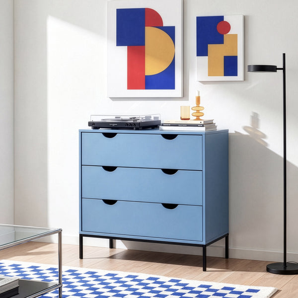 Kommode Colwyn 78x80x40 cm Blau [en.casa]