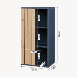 Hangkast Svanes 60x30x20 cm Donkergrijs/Natuur [en.casa]