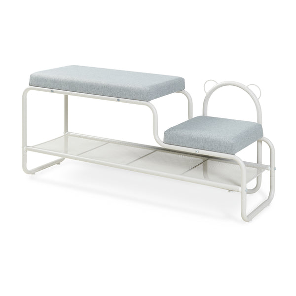 Schoenenbank Jässaatka met kinderkruk 100x32x46 cm grijs [en.casa] 