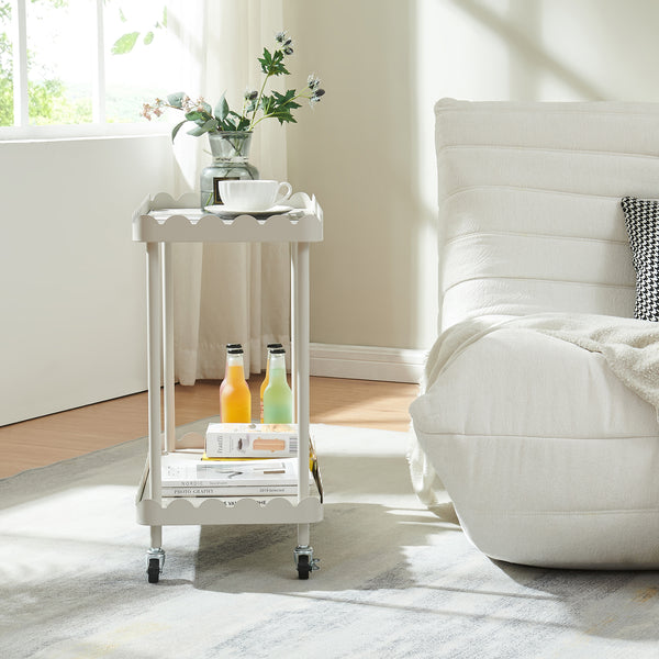 Serveerwagen Bolmanralu trolley 60x61x31 cm grijs [en.casa] 