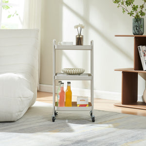 Serveerwagen Kelevn trolley 67x33x31 cm grijs [en.casa] 