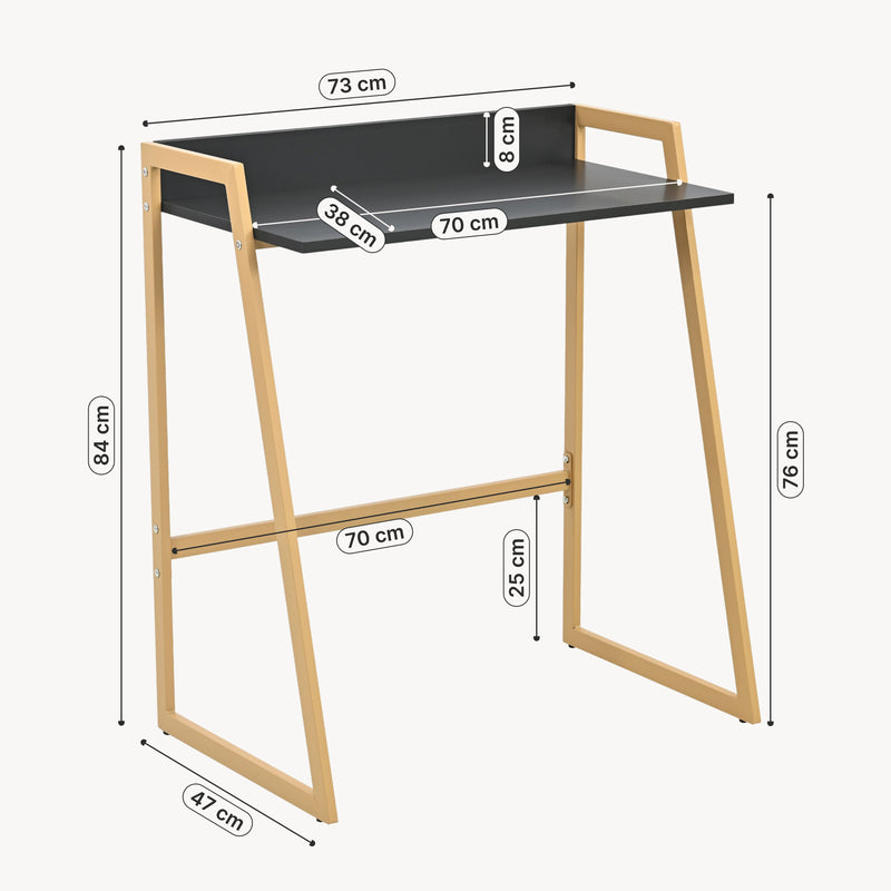 Maatschets Bureau Kuomi 84x73x47 cm Beige/Donkergrijs [en.casa]