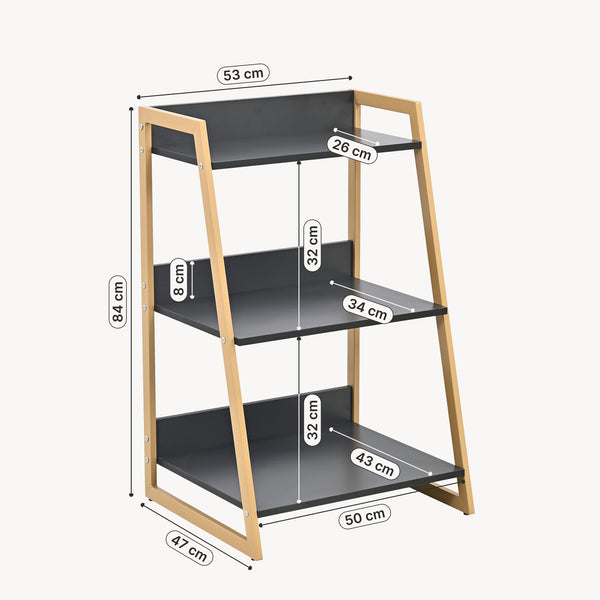 Stellingkast Kuomi 84x53x47 cm Beige/Donkergrijs [en.casa]