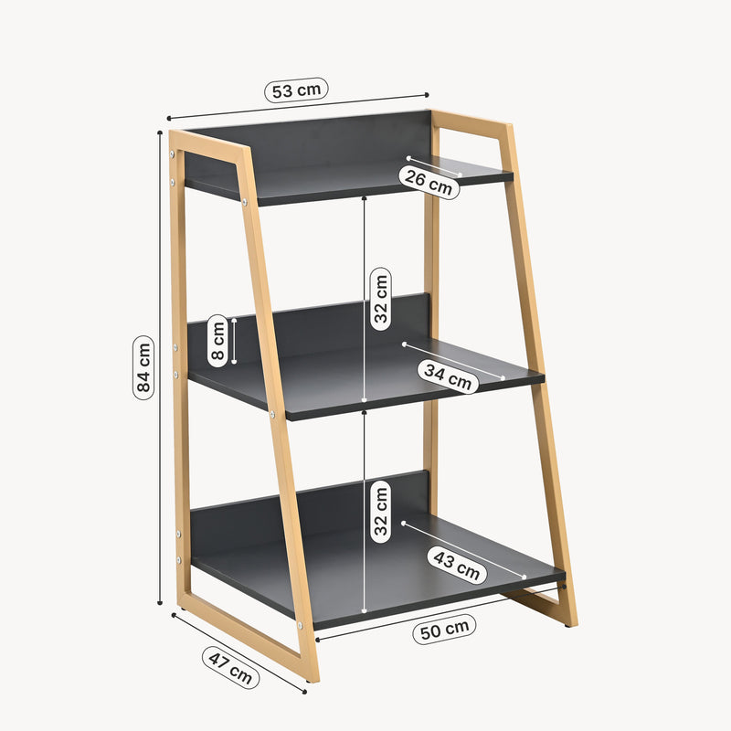 Maatschets Stellingkast Kuomi 84x53x47 cm Beige/Donkergrijs [en.casa]