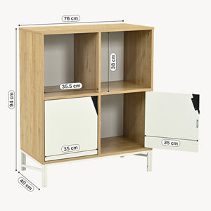 Kast Kerrköndam 94x76x40 cm Eikenlook/Wit [en.casa]