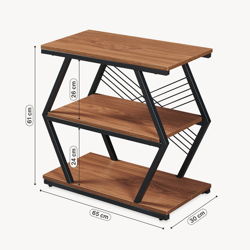 Maatschets Bijzettafel Nolarg 65x30x61 cm Zwart/Walnootlook [en.casa]