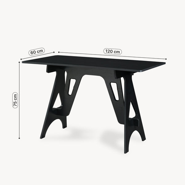 Bureau Bostenenna 120x60x75 cm Zwart met Houtnerf [en.casa]