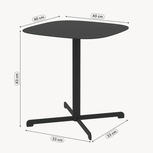 Outdoor bijzettafel Foggia 43x40x40 cm staal antracietgrijs [casa.pro]
