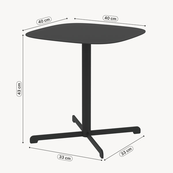 Outdoor bijzettafel Foggia 43x40x40 cm staal antracietgrijs [casa.pro]
