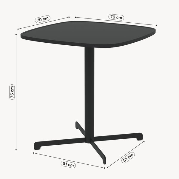 Outdoor bistrotafel Foggia 75x70x70 cm staal antracietgrijs [casa.pro]
