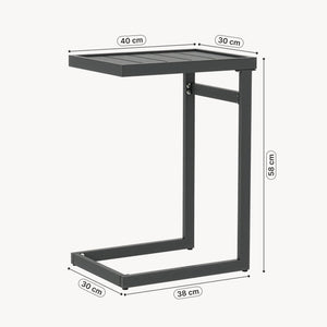 Outdoor bijzettafel Gaby staal 58x40x30 cm antracietgrijs [casa.pro]