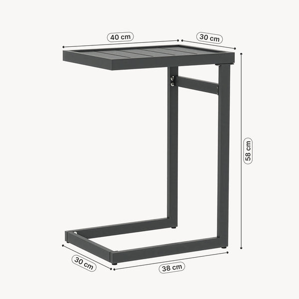 Outdoor bijzettafel Gaby staal 58x40x30 cm antracietgrijs [casa.pro]