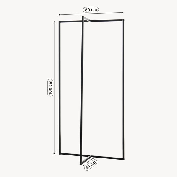 Kapstok Norjad 160x80x41 cm Metaal Zwart [en.casa]