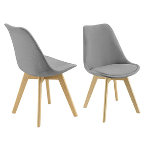 Eetkamerstoel Frederikstad 81x42x48 cm set van 2 stof en beuken - 4 varianten