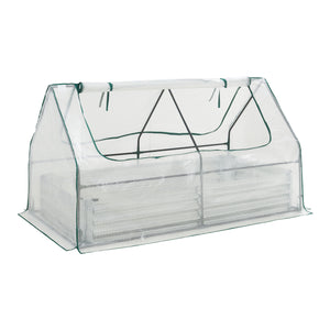 Plantenbak Balsorano verhoogde moestuinbak met foliekas 180x90x98 cm verzinkt staal [en.casa]