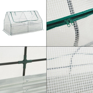 Plantenbak Balsorano verhoogde moestuinbak met foliekas 180x90x98 cm verzinkt staal [en.casa]