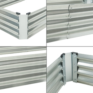 Plantenbak Balsorano verhoogde moestuinbak met foliekas 180x90x98 cm verzinkt staal [en.casa]