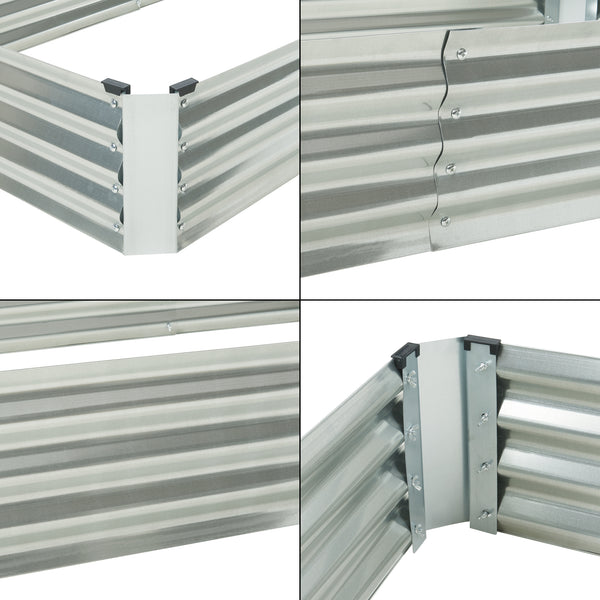 Plantenbak Balsorano verhoogde moestuinbak met foliekas 180x90x98 cm verzinkt staal [en.casa]