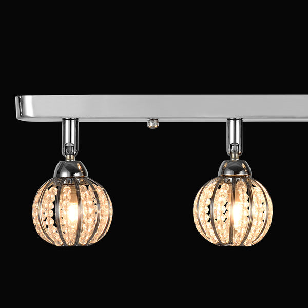 Plafondlamp Futura kristallen bollen 50x9x16 cm chroom 4xG9