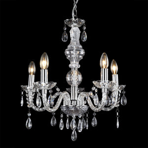 Kroonluchter 5-armig Elegance met kristallen 5xE14 chroom