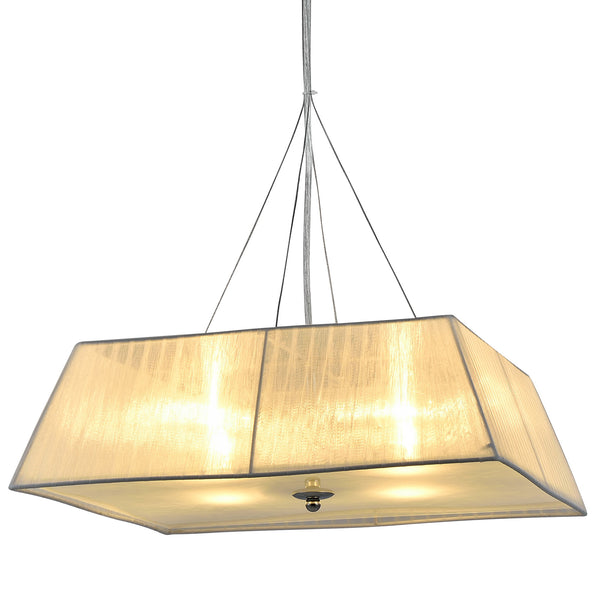 Design hanglamp Sphera vierkant stof 45x45x13 cm wit 4xE14