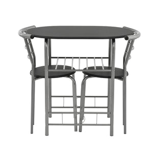 Bistroset metaal en hout eettafel met twee stoelen