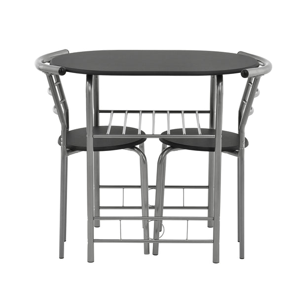 Bistroset metaal en hout eettafel met twee stoelen
