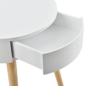 Nachtkastje bijzettafel Zanzibar 50x38x38 cm met 1 lade wit