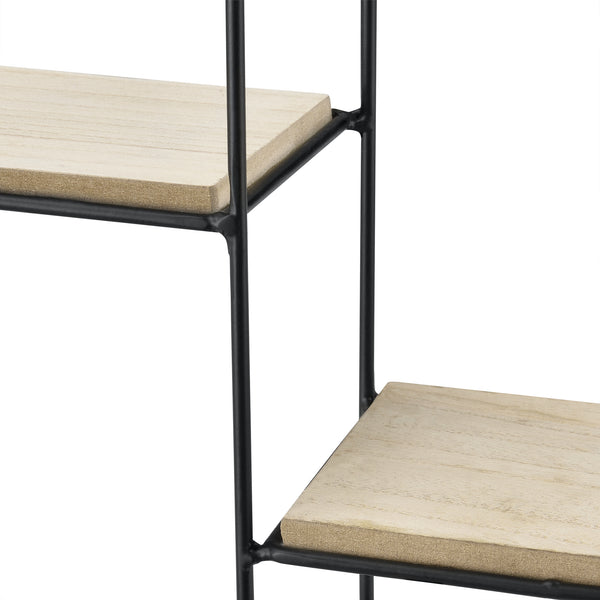[en.casa] Wandrek rond zwart en hout 35x12 cm
