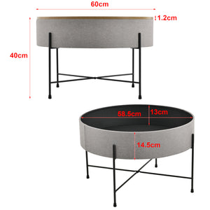 [en.casa] Salontafel Tauranga 40x60 cm walnootkleurig grijs en zwart