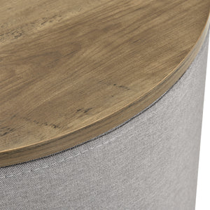 Salontafel Napier opbergtafel rond 41xØ43 cm hout en grijs