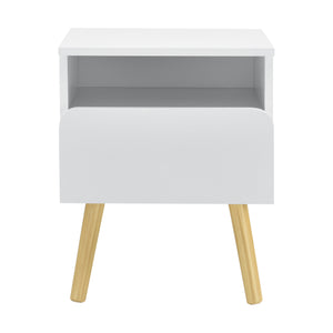 Nachtkastje Dargaville met lade 50x40x34 cm wit en hout