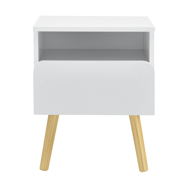Nachtkastje Dargaville met lade 50x40x34 cm wit en hout