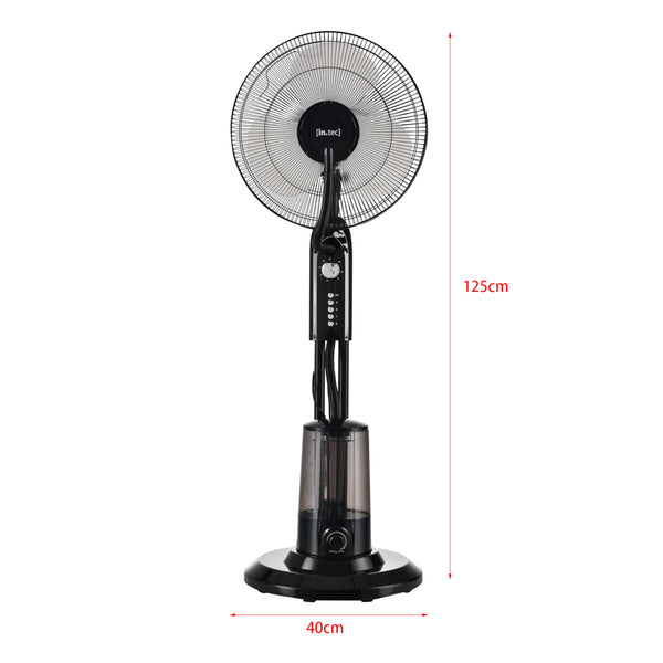 Mist staande ventilator 75W 3,2 liter 125x40x40 cm zwart