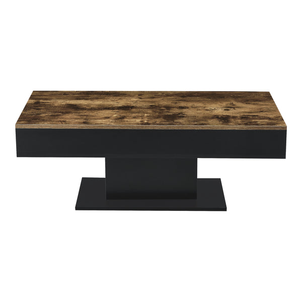 Salontafel Lünen met opbergruimte 110x60x40 cm zwart en houtkleurig [en.casa]