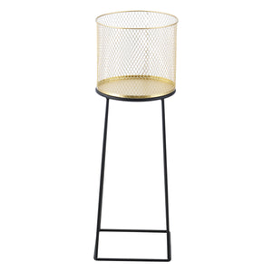 Bloempot op standaard Meise set van 2 zwart en goud