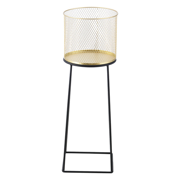 Bloempot op standaard Meise set van 2 zwart en goud