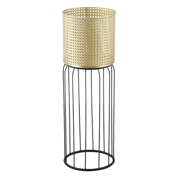 Bloempot op standaard Maasei set van 2 zwart en goud