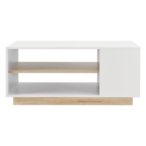 Salontafel Trelleborg 100x60x46 cm wit en eikenkleurig