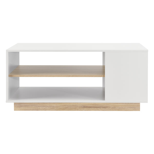 Salontafel Trelleborg 100x60x46 cm wit en eikenkleurig