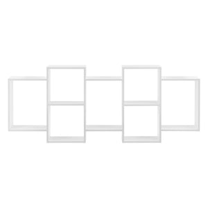 Wandplank Jessheim met 7 vakken 161x18x65 cm wit mat