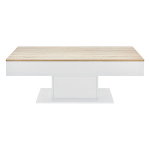 Salontafel Lünen met opbergruimte 110x60x40 cm eiken en wit