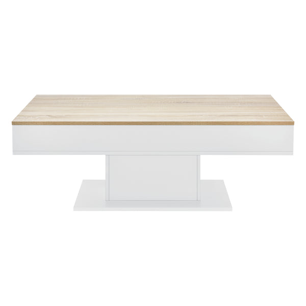 Salontafel Lünen met opbergruimte 110x60x40 cm eiken en wit