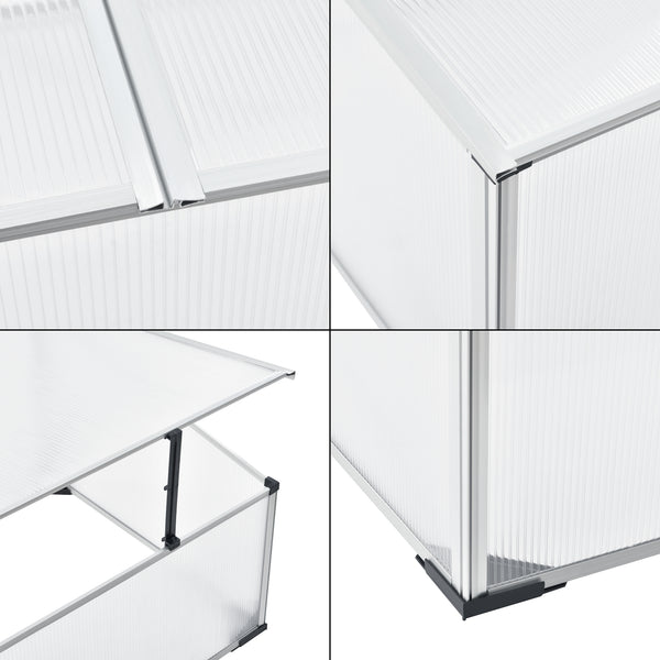 Tuinkas kweekkas mini 100x60x30-40 cm polycarbonaat