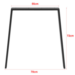 Trapeziumpoot tafelpoot 55-75x72 cm set van 2 zwart mat