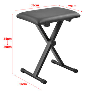 Piano keyboard standaard met kruk bankje hocker zwart