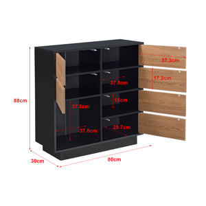 Commode Krokom druk en open 88x80x30 cm hout en zwart